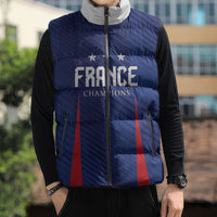 Custom France 2026 World Football Sleeveless Puffer Jacket Les Bleus Go 3rd Champions