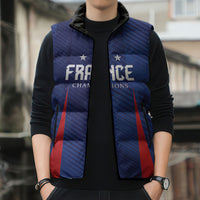 Custom France 2026 World Football Sleeveless Puffer Jacket Les Bleus Go 3rd Champions