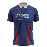 Custom France 2026 World Football Zipper Polo Shirt Les Bleus Go 3rd Champions