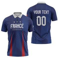 Custom France 2026 World Football Zipper Polo Shirt Les Bleus Go 3rd Champions