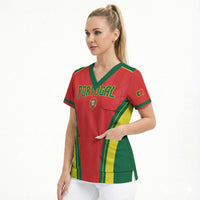Custom Portugal 2026 World Football Scrub Top Selecao das Quinas