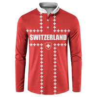 Custom Switzerland 2026 World Football Button Sweatshirt Rossocrociati Go Champions