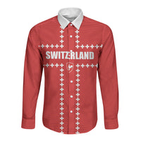 Custom Switzerland 2026 World Football Long Sleeve Button Shirt Rossocrociati Go Champions