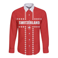 Custom Switzerland 2026 World Football Long Sleeve Button Shirt Rossocrociati Go Champions