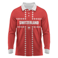 Custom Switzerland 2026 World Football Long Sleeve Polo Shirt Rossocrociati Go Champions
