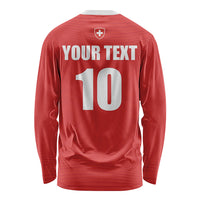 Custom Switzerland 2026 World Football Long Sleeve Shirt Rossocrociati Go Champions