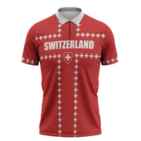 Custom Switzerland 2026 World Football Zipper Polo Shirt Rossocrociati Go Champions