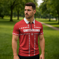 Custom Switzerland 2026 World Football Zipper Polo Shirt Rossocrociati Go Champions
