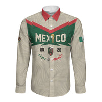 Custom Mexico World Football Long Sleeve Button Shirt El Tri 2026 Copa del Mundo