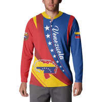 Personalized Venezuela Button Sweatshirt Dios y Federacion Curve Star - Wonder Print Shop