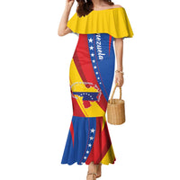 Personalized Venezuela Family Matching Mermaid Dress and Hawaiian Shirt Dios y Federacion Curve Star - Wonder Print Shop