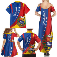 Personalized Venezuela Family Matching Summer Maxi Dress and Hawaiian Shirt Dios y Federacion Curve Star - Wonder Print Shop