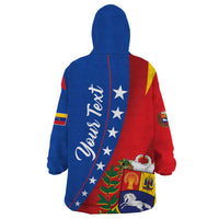 Personalized Venezuela Wearable Blanket Hoodie Dios y Federacion Curve Star - Wonder Print Shop