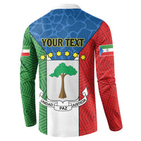 Personalized Equatorial Guinea Button Sweatshirt Unidad Paz Justicia - Wonder Print Shop