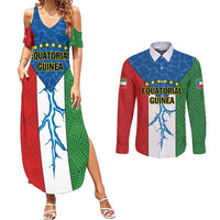 Personalized Equatorial Guinea Couples Matching Summer Maxi Dress and Long Sleeve Button Shirt Unidad Paz Justicia - Wonder Print Shop
