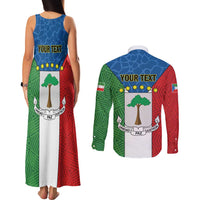 Personalized Equatorial Guinea Couples Matching Tank Maxi Dress and Long Sleeve Button Shirt Unidad Paz Justicia - Wonder Print Shop