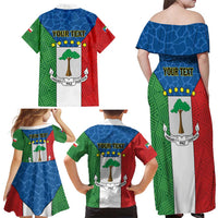 Personalized Equatorial Guinea Family Matching Off Shoulder Maxi Dress and Hawaiian Shirt Unidad Paz Justicia - Wonder Print Shop