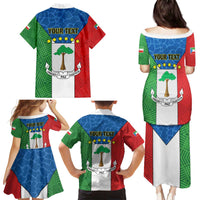 Personalized Equatorial Guinea Family Matching Puletasi and Hawaiian Shirt Unidad Paz Justicia - Wonder Print Shop