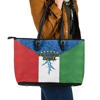 Equatorial Guinea Leather Tote Bag Unidad Paz Justicia - Wonder Print Shop