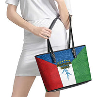 Equatorial Guinea Leather Tote Bag Unidad Paz Justicia - Wonder Print Shop