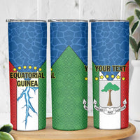 Personalized Equatorial Guinea Skinny Tumbler Unidad Paz Justicia - Wonder Print Shop