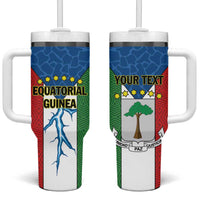 Personalized Equatorial Guinea Tumbler With Handle Unidad Paz Justicia - Wonder Print Shop