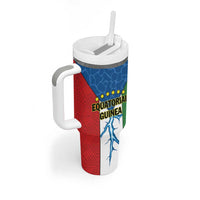 Personalized Equatorial Guinea Tumbler With Handle Unidad Paz Justicia - Wonder Print Shop