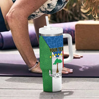 Personalized Equatorial Guinea Tumbler With Handle Unidad Paz Justicia - Wonder Print Shop