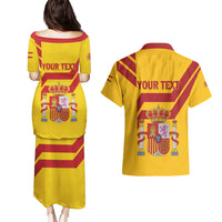 Personalized Spain Couples Matching Puletasi and Hawaiian Shirt Spanish Fighting Bull - Wonder Print Shop