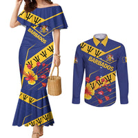 Personalized Barbados Couples Matching Mermaid Dress and Long Sleeve Button Shirt Pride and Industry