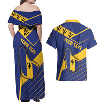 Personalized Barbados Couples Matching Off Shoulder Maxi Dress and Hawaiian Shirt Pride and Industry - Wonder Print Shop