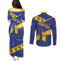 Personalized Barbados Couples Matching Puletasi and Long Sleeve Button Shirt Pride and Industry - Wonder Print Shop