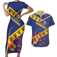 Personalized Barbados Couples Matching Short Sleeve Bodycon Dress and Hawaiian Shirt Pride and Industry - Wonder Print Shop
