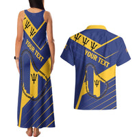 Personalized Barbados Couples Matching Tank Maxi Dress and Hawaiian Shirt Pride and Industry - Wonder Print Shop