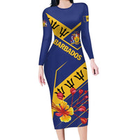 Personalized Barbados Family Matching Long Sleeve Bodycon Dress and Hawaiian Shirt Pride and Industry - Wonder Print Shop