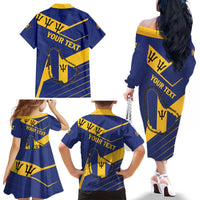 Personalized Barbados Family Matching Off The Shoulder Long Sleeve Dress and Hawaiian Shirt Pride and Industry - Wonder Print Shop