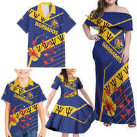 Personalized Barbados Family Matching Off Shoulder Maxi Dress and Hawaiian Shirt Pride and Industry - Wonder Print Shop