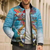 Personalized Honduras Independence Day 1821 Bomber Puffer Jacket Libre Soberana e Independiente - Wonder Print Shop