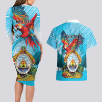 Personalized Honduras Independence Day 1821 Couples Matching Long Sleeve Bodycon Dress and Hawaiian Shirt Libre Soberana e Independiente - Wonder Print Shop