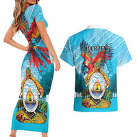 Personalized Honduras Independence Day 1821 Couples Matching Short Sleeve Bodycon Dress and Hawaiian Shirt Libre Soberana e Independiente - Wonder Print Shop