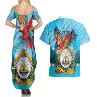 Personalized Honduras Independence Day 1821 Couples Matching Summer Maxi Dress and Hawaiian Shirt Libre Soberana e Independiente - Wonder Print Shop