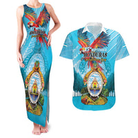 Personalized Honduras Independence Day 1821 Couples Matching Tank Maxi Dress and Hawaiian Shirt Libre Soberana e Independiente - Wonder Print Shop