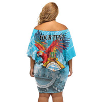 Personalized Honduras Independence Day 1821 Family Matching Off Shoulder Short Dress and Hawaiian Shirt Libre Soberana e Independiente - Wonder Print Shop