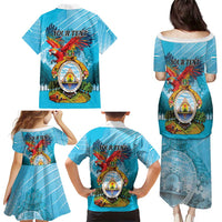 Personalized Honduras Independence Day 1821 Family Matching Puletasi and Hawaiian Shirt Libre Soberana e Independiente - Wonder Print Shop