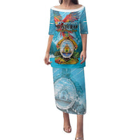 Personalized Honduras Independence Day 1821 Family Matching Puletasi and Hawaiian Shirt Libre Soberana e Independiente - Wonder Print Shop
