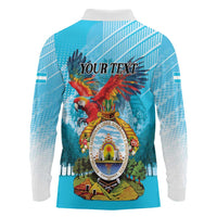 Personalized Honduras Independence Day 1821 Long Sleeve Polo Shirt Libre Soberana e Independiente - Wonder Print Shop