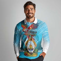 Personalized Honduras Independence Day 1821 Long Sleeve Polo Shirt Libre Soberana e Independiente - Wonder Print Shop