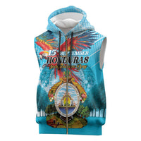 Personalized Honduras Independence Day 1821 Sleeveless Zip Hoodie Libre Soberana e Independiente - Wonder Print Shop