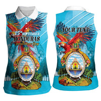 Personalized Honduras Independence Day 1821 Women Sleeveless Polo Shirt Libre Soberana e Independiente - Wonder Print Shop