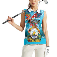 Personalized Honduras Independence Day 1821 Women Sleeveless Polo Shirt Libre Soberana e Independiente - Wonder Print Shop